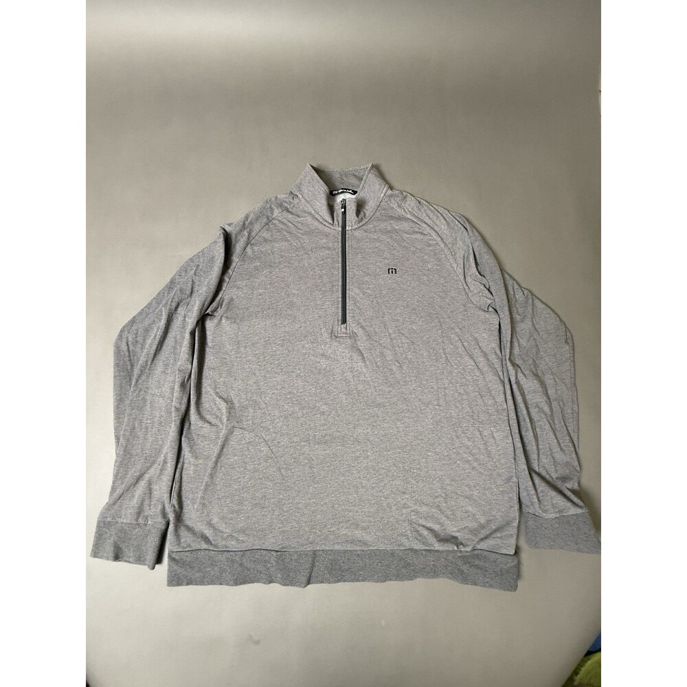 Travis Mathew Sweater Mens Large Gray Quarter Zip Golf Pullover  XXXL